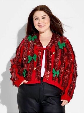 33 Degrees - Women's Tinsel Festive Graphic Cardigan